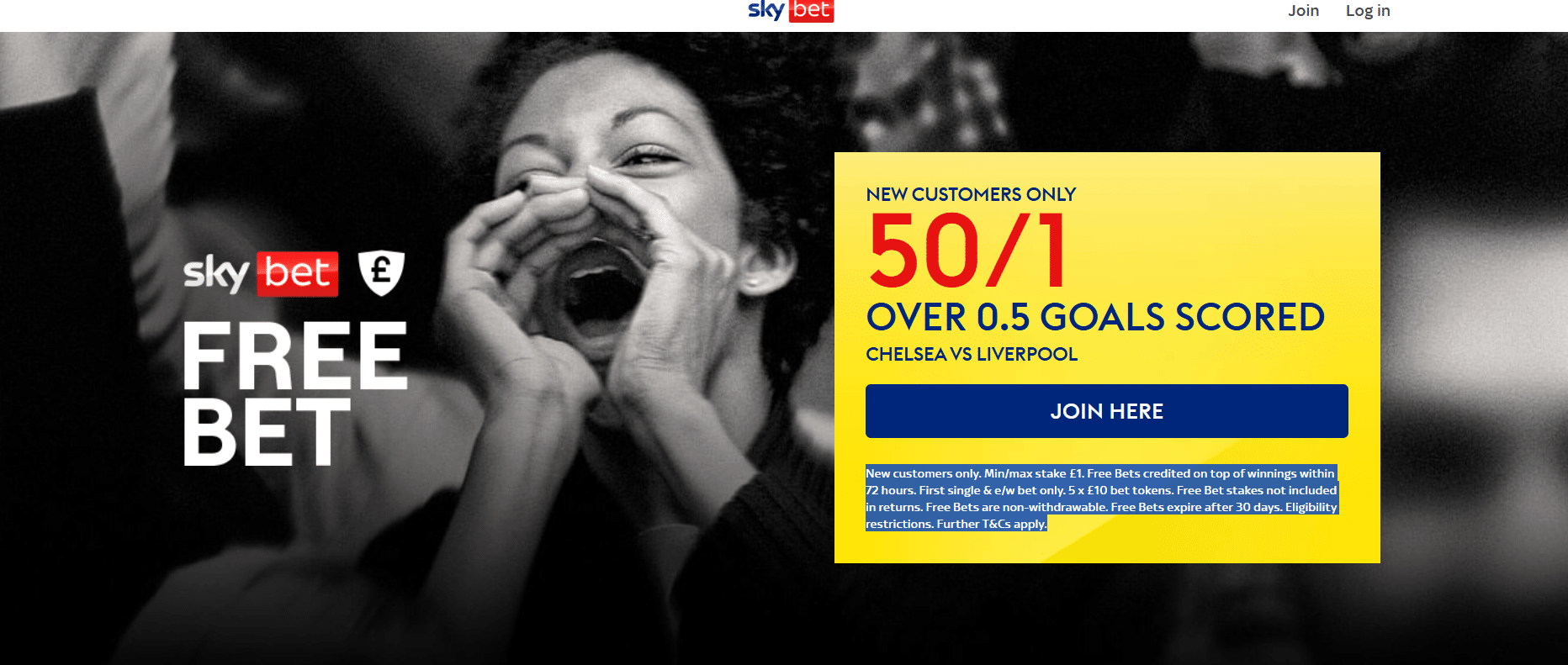 Sky Bet Chelsea vs Liverpool promo