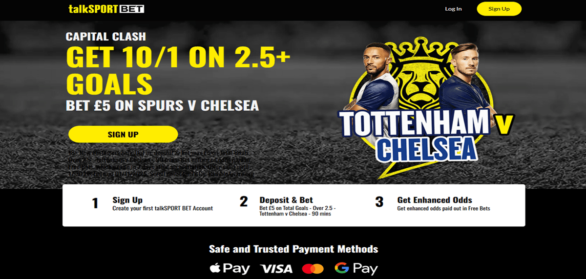 TalkSPORT BET Tottenham vs Chelsea promo offer