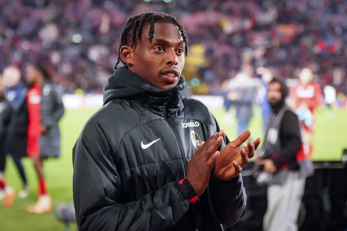 Freiburg forward Junior Adamu pictured 