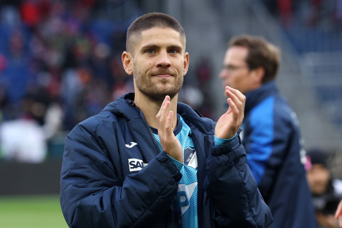 Andrej Kramaric pictured celebrating with Hoffenheim fans