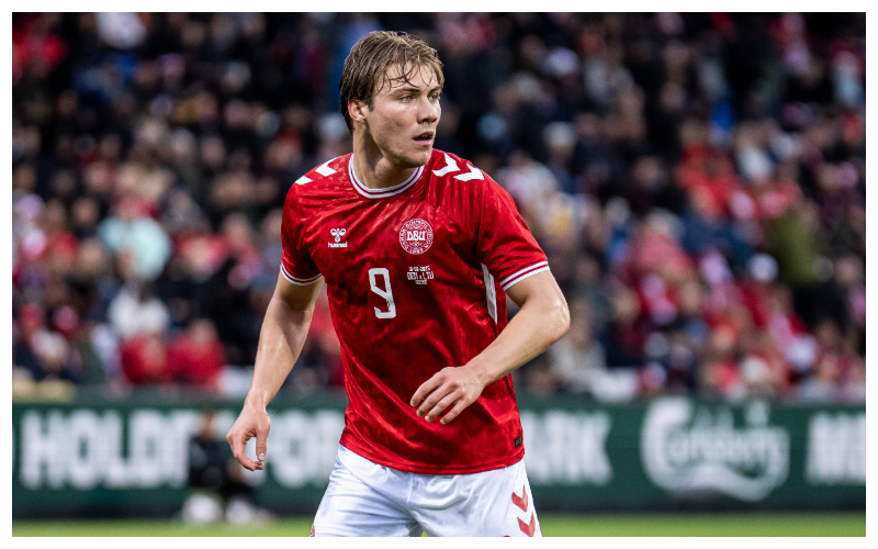 Rasmus Hojlund in action for Denmark || Credit - IMAGO /&nbsp;Gonzales Photo