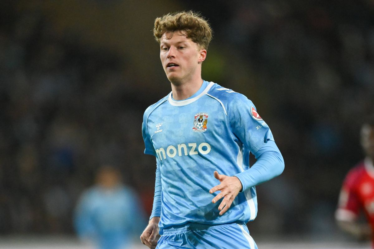 Coventry City midfielder Victor Torp pictured in action - Photo by IMAGO / NurPhoto