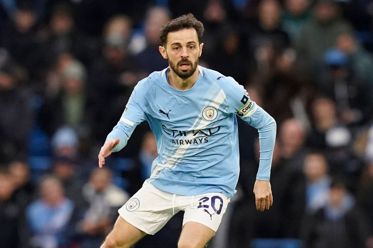 Man City's Bernardo Silva in action