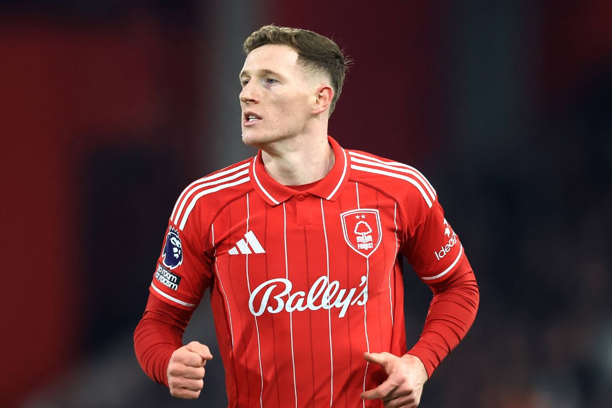 Elliot Anderson pictured in action for Nottingham Forest