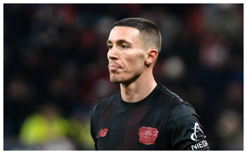 Alejandro Grimaldo in action for Bayer Leverkusen || Credit - IMAGO / STEINSIEK