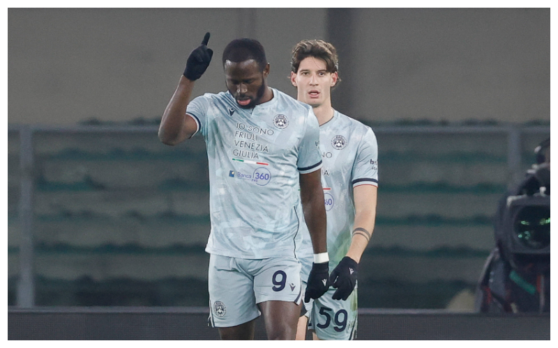 Keinan Davis scores for Udinese || Credit - IMAGO / SOPA Images