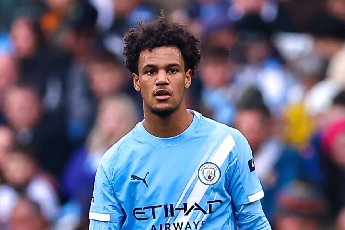 Oscar Bobb pictured in action for Manchester City