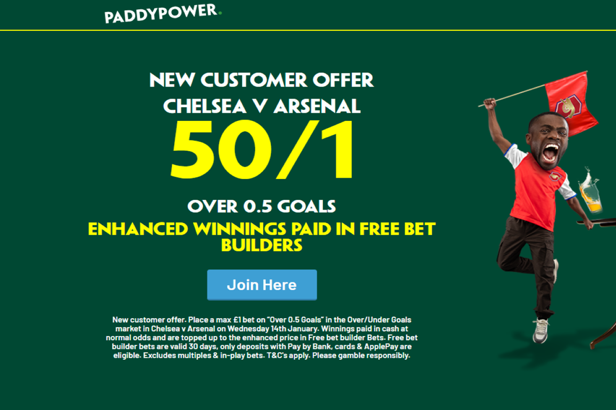 Paddy Power offer for Chelsea vs Arsenal