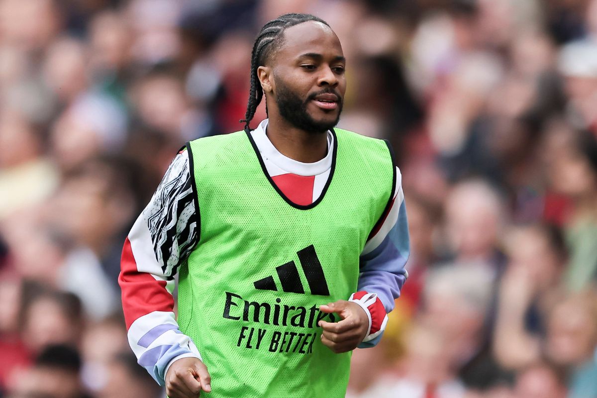 Raheem Sterling pictured during a warm-up