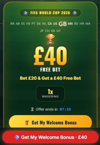 21luckybet world cup welcome offer: get a £40 free bet