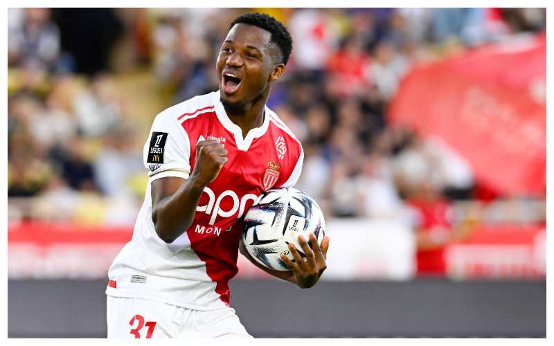 Ansu Fati celebrating his goal for Monaco || Credit - IMAGO / PsnewZ