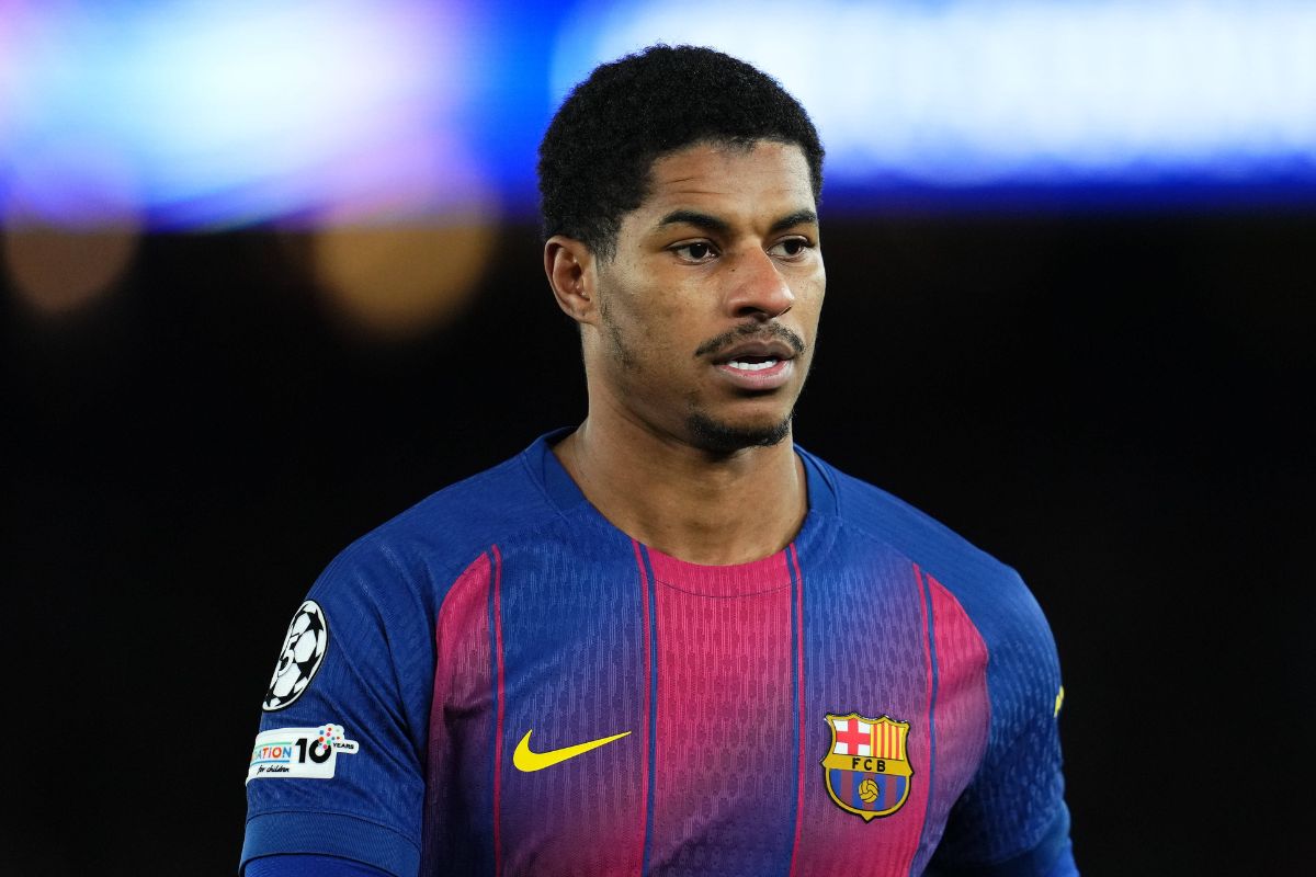 Marcus Rashford pictured in action for Barcelona. 