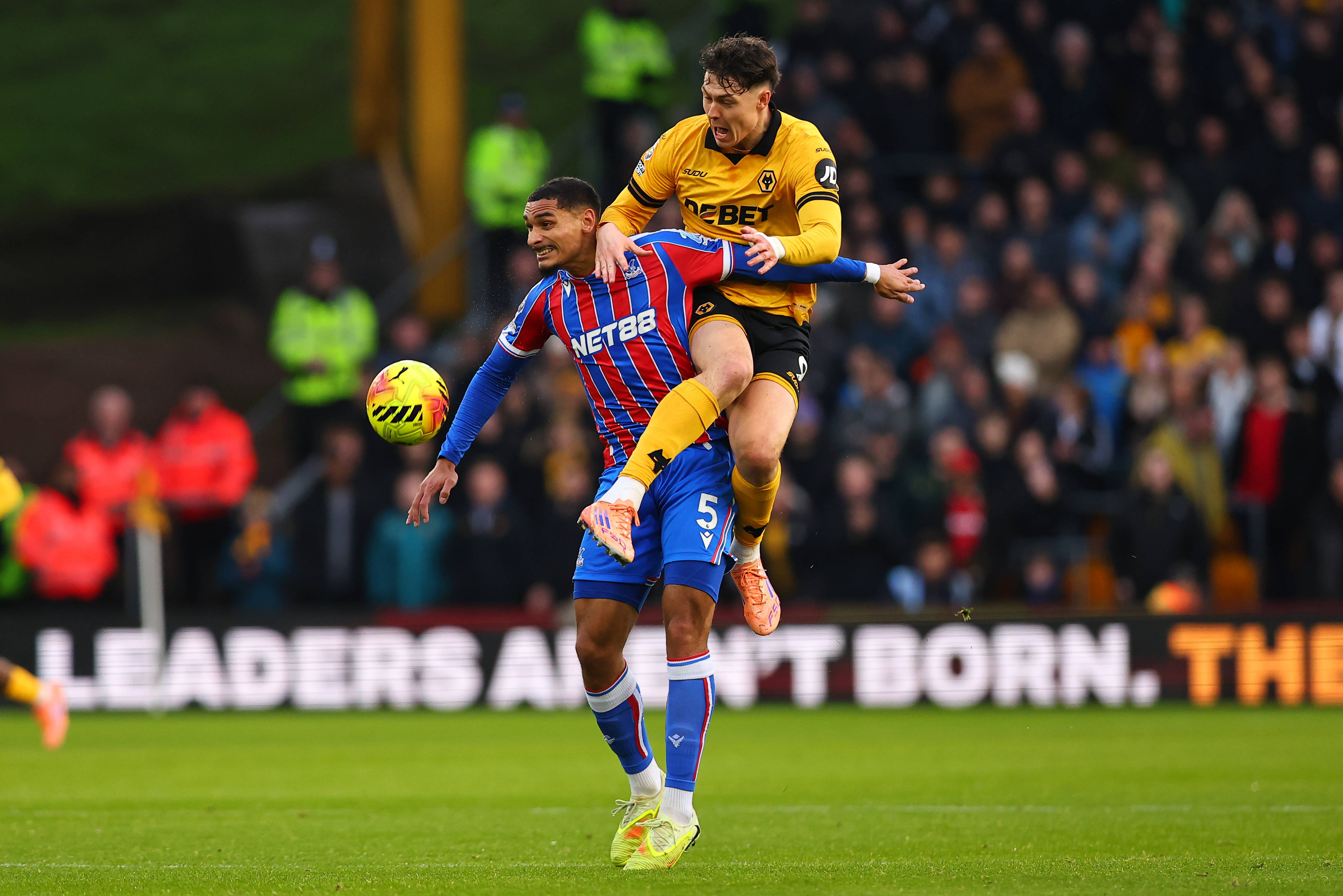Jorgen Strand Larsen in action against Crystal Palace