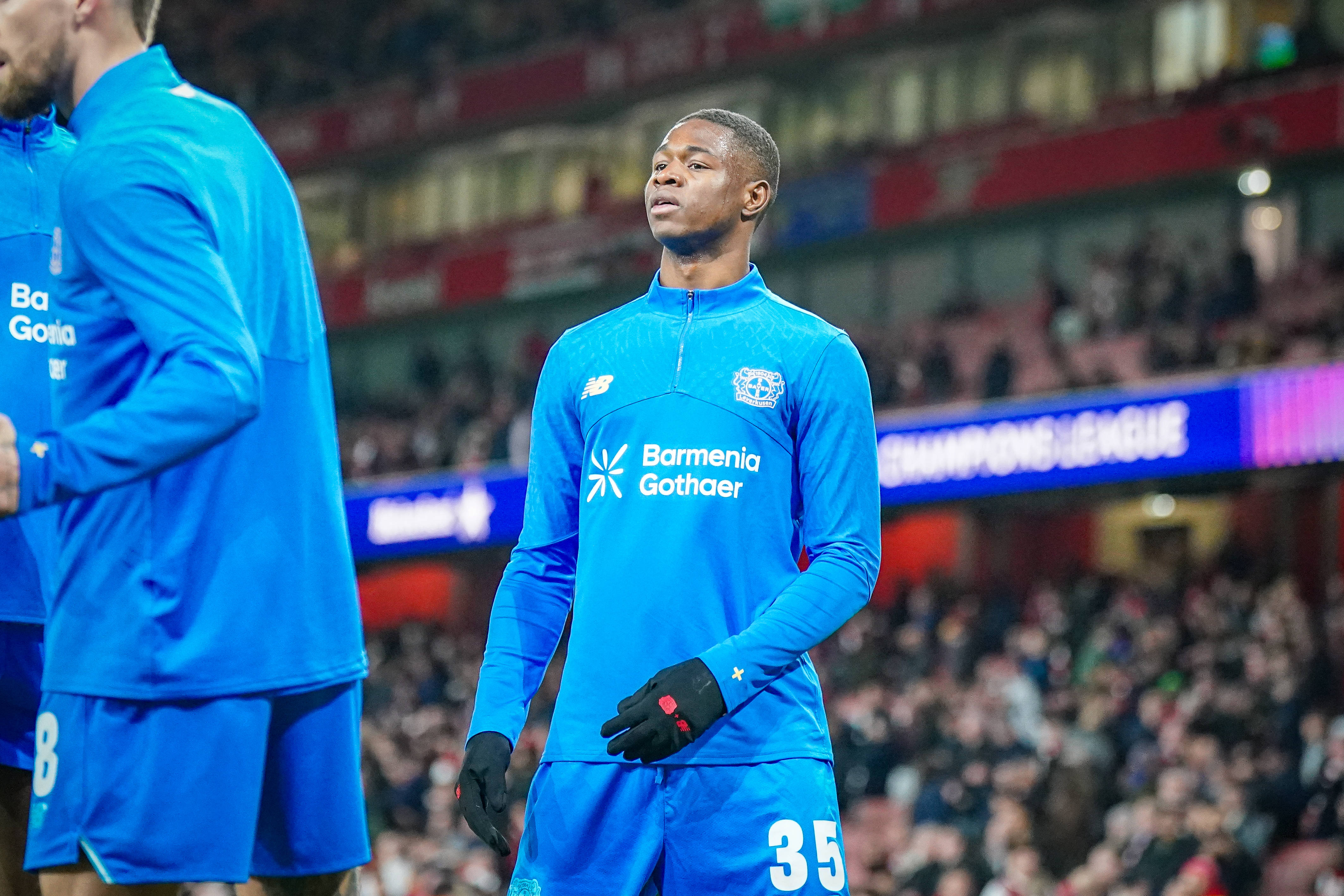 Christian Kofane of Bayer Leverkusen