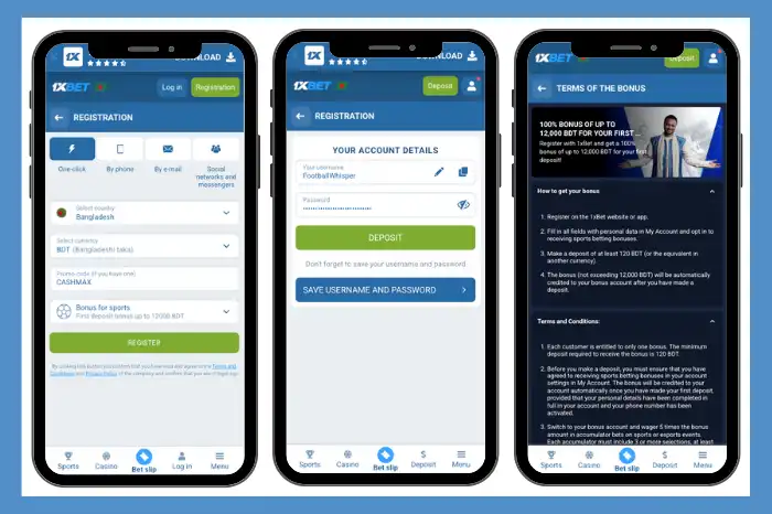 1xbet promo code activation steps, fro registering to deposit