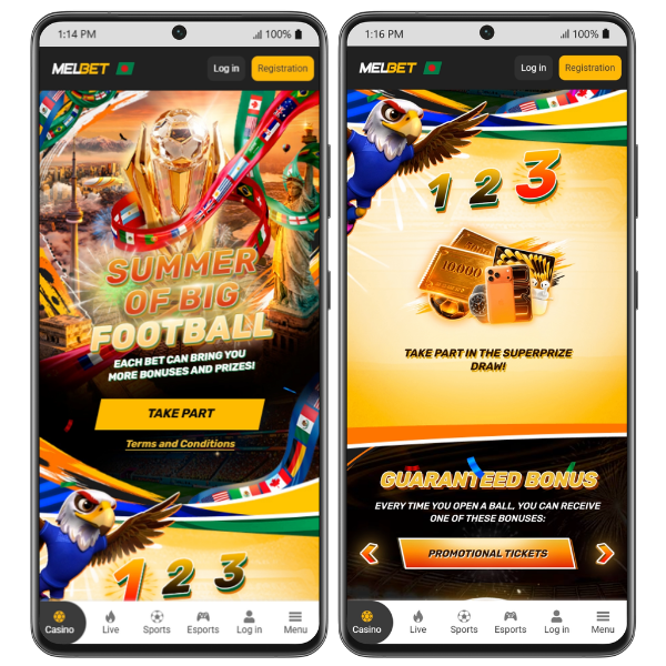 An image showing the Summer of Football promo on Melbet Bangladesh