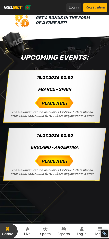 MelBet France vs Spain