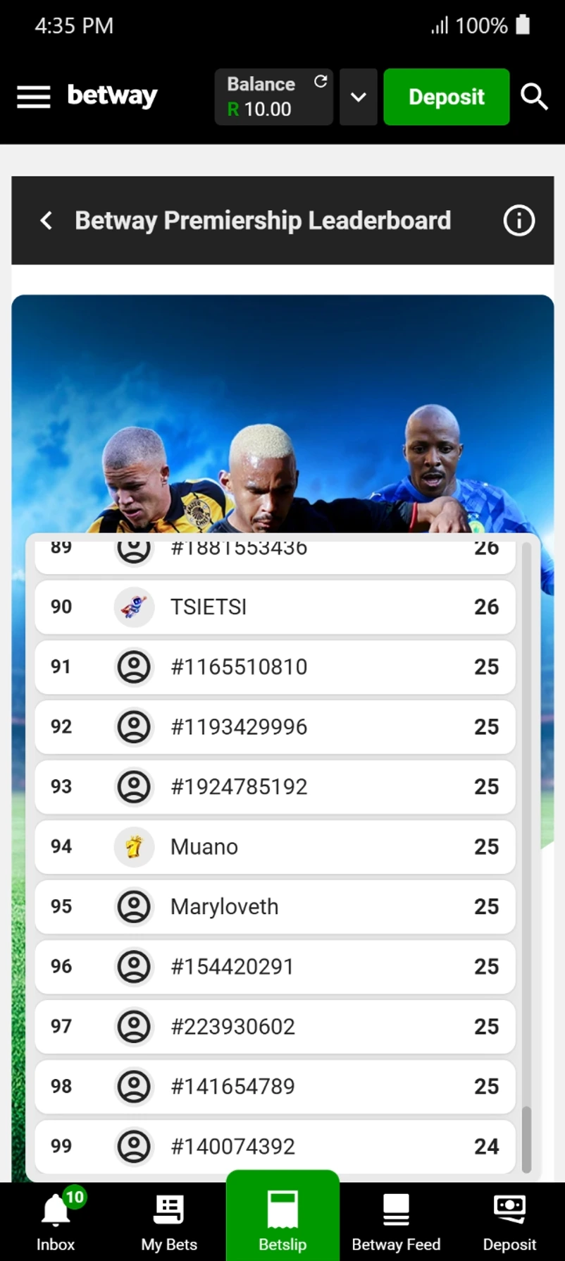 PSL Leaderboard shows the author is at ranking 95