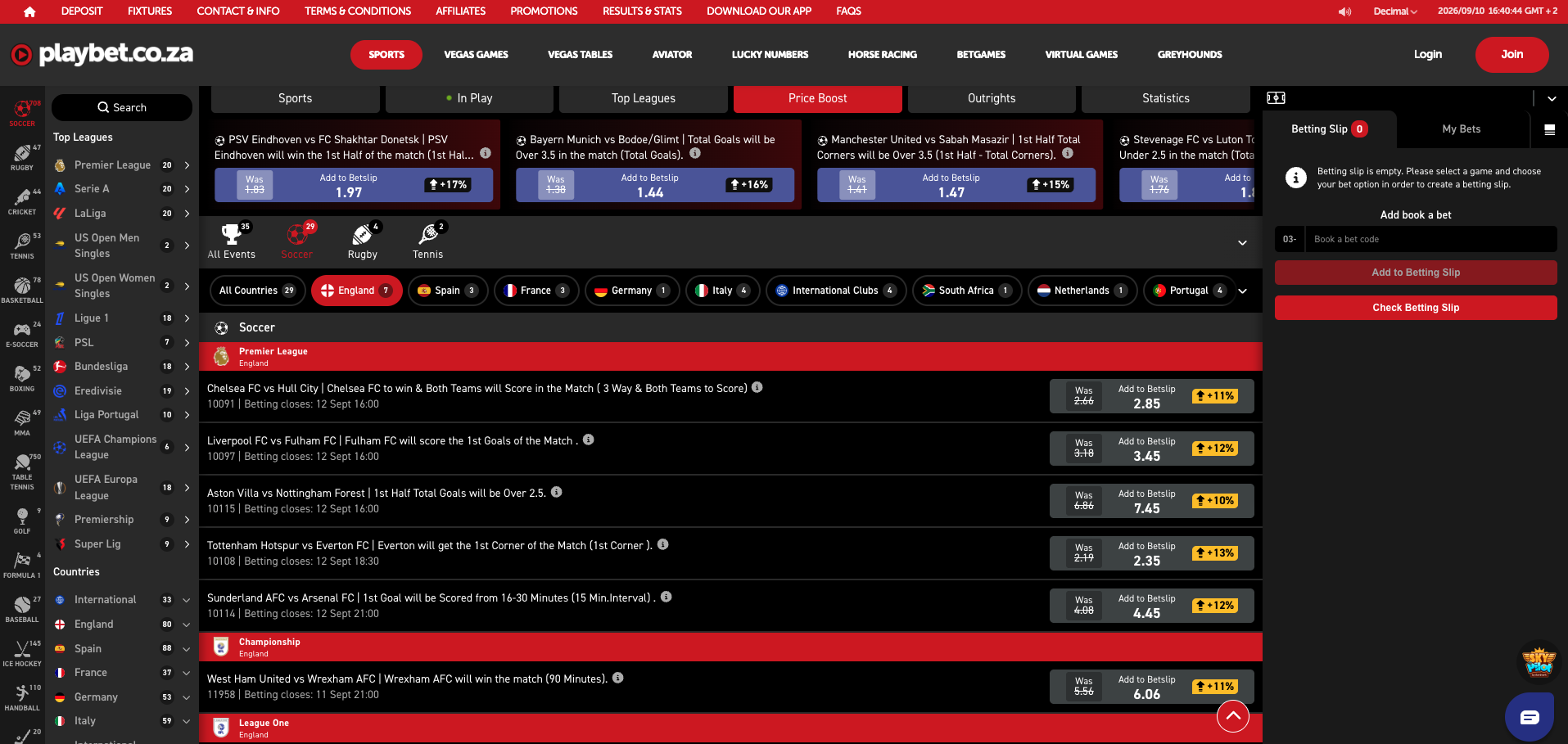 Playbet Price Boost feature for completing promo code requirement
