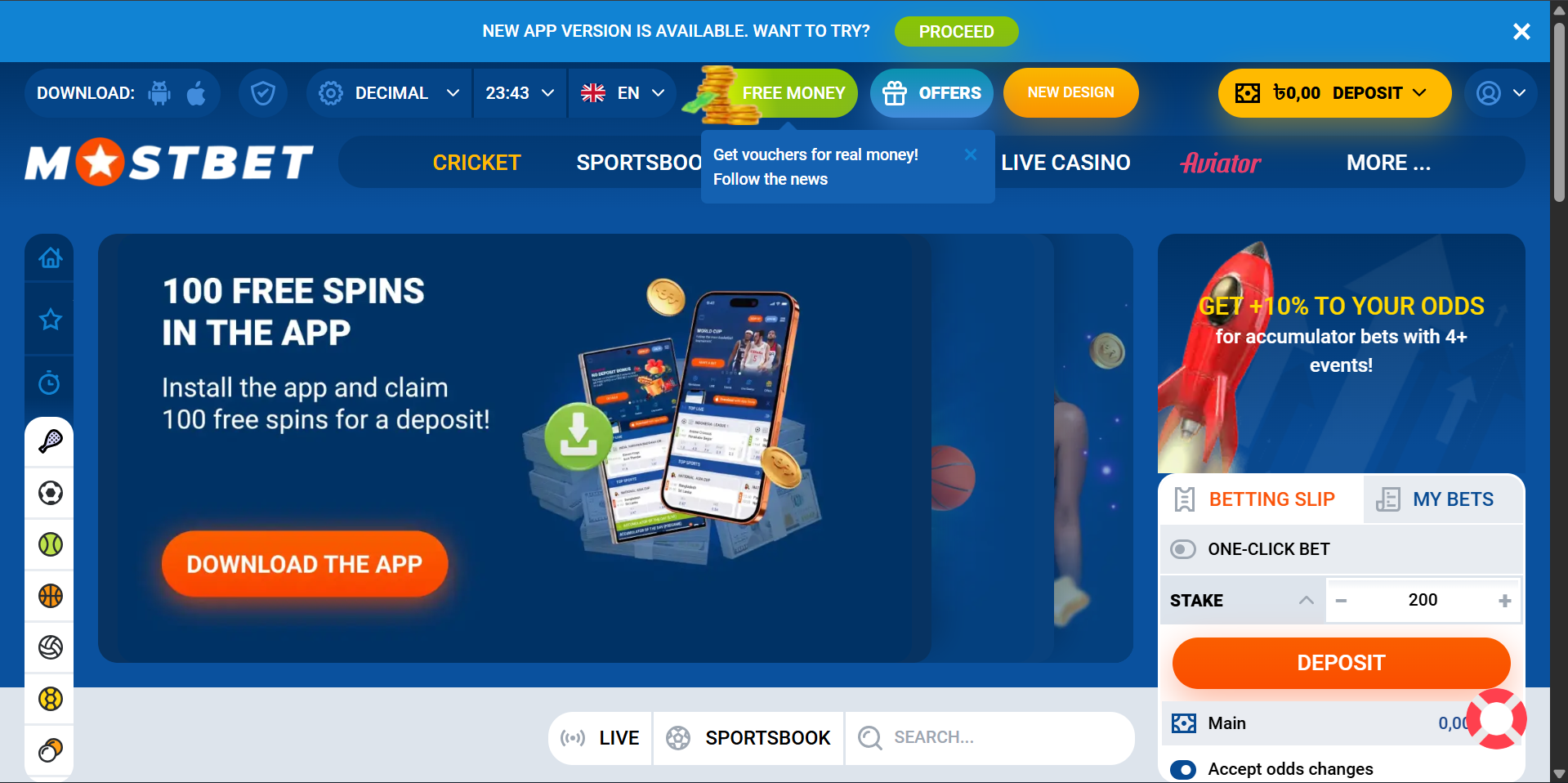 An image showing Mostbet Landing Page